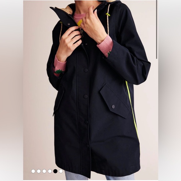 Boden Wells Navy Waterproof Hooded Coat 4 Reg - Picture 1 of 8